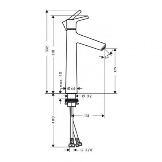 Смеситель для раковины Hansgrohe Talis S 190, однорычажный, без сливного набора 72032000, хром