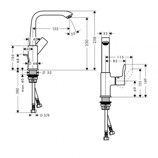 Смеситель hansgrohe Metris для раковины 31087000, хром Смеситель hansgrohe Metris для раковины 31087000, хром