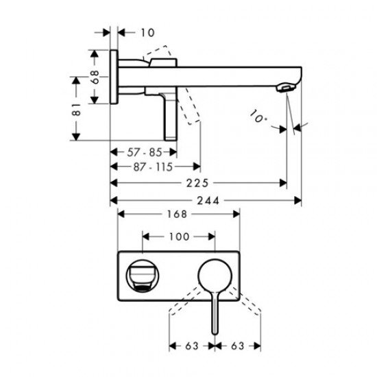 Смеситель hansgrohe Metris S для раковины 31163000, хром