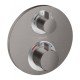 Термостат с запорным/переключающим вентилем Hansgrohe Ecostat S, СМ 15758340, шлифованный черный хром