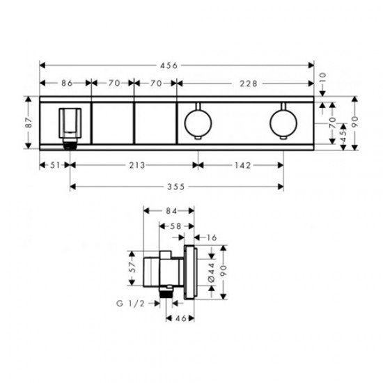 Термостат hansgrohe RainSelect для душа 15355400, белый/хром