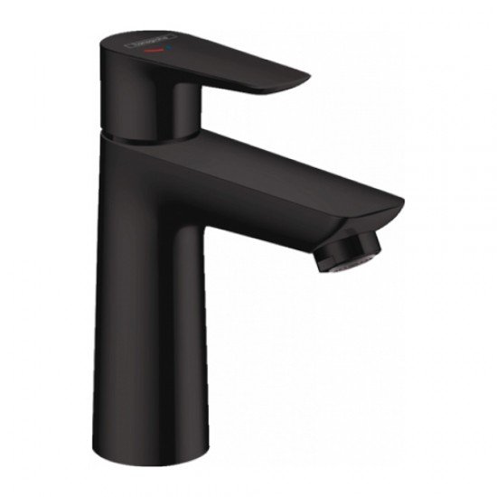 Смеситель hansgrohe Talis E для раковины 110, однорычажный, CoolStart, со сливным гарнитуром 71713670, матовый черный