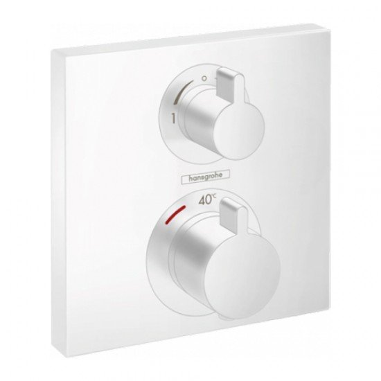 Термостат Hansgrohe Ecostat Square, скрытого монтажа, для 2 потребителей; , 15714700, матовый белый Термостат Hansgrohe Ecostat Square, скрытого монтажа, для 2 потребителей; , 15714700, матовый белый