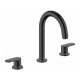 Смеситель для раковины на 3 отверстия, со сливным гарнитуром Hansgrohe Vernis Blend 71553670, матовый черный Смеситель для раковины на 3 отверстия, со сливным гарнитуром Hansgrohe Vernis Blend 71553670, матовый черный