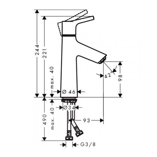 Смеситель hansgrohe Talis S для раковины 72021000, хром