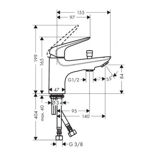 Смеситель hansgrohe Novus Monotrou для ванны и душа 71321000, хром