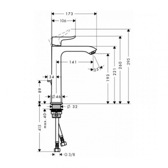Смеситель hansgrohe Metris для раковины 31185000, хром Смеситель hansgrohe Metris для раковины 31185000, хром