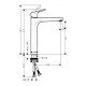 Смеситель для раковины 230, однорычажный, без сливного набора Hansgrohe 31532000, хром