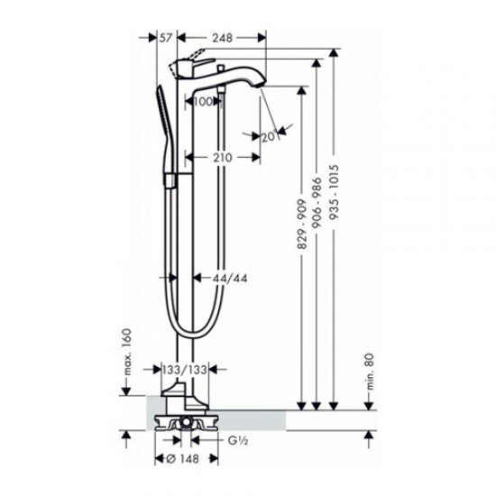 Смеситель для ванны hansgrohe Metropol Classic 31445000, хром Смеситель для ванны hansgrohe Metropol Classic 31445000, хром