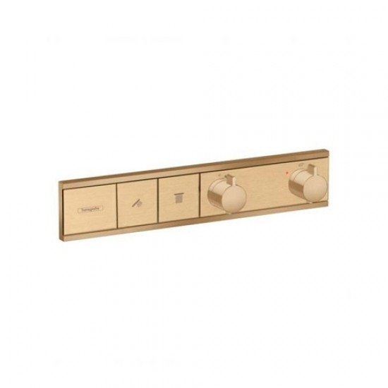 Термостат, скрытого монтажа, для 2 потребителей; , Hansgrohe 15380140, шлифованная бронза
