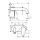 Смеситель для раковины настенный, излив 20,4 Hansgrohe Vernis Shape 71578000, хром