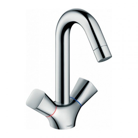 Смеситель hansgrohe Logis для раковины с двумя рукоятками без сливного набора 71221000, хром