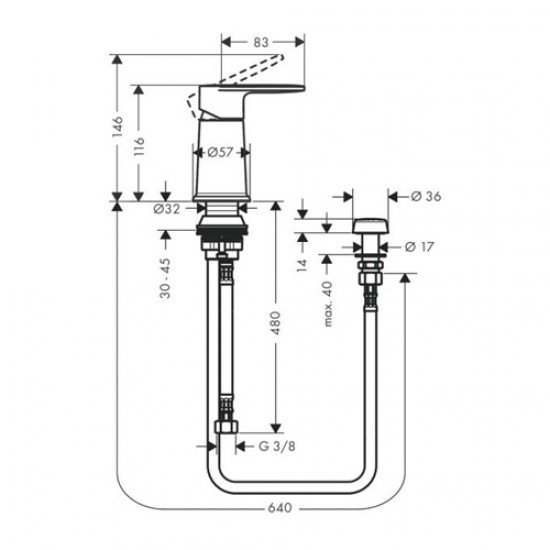 Смеситель для биде с вертикальной струей Vernis Blend Hansgrohe 71214000, хром Смеситель для биде с вертикальной струей Vernis Blend Hansgrohe 71214000, хром