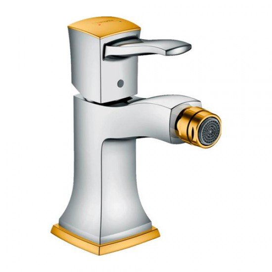 Смеситель hansgrohe Metropol Classic для биде с рычаговой рукояткой и сливным гарнитуром 31320090, хром/под золото Смеситель hansgrohe Metropol Classic для биде с рычаговой рукояткой и сливным гарнитуром 31320090, хром/под золото