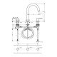 Смеситель для раковины на 3 отверстия, со сливным гарнитуром Hansgrohe Vernis Blend 71553670, матовый черный Смеситель для раковины на 3 отверстия, со сливным гарнитуром Hansgrohe Vernis Blend 71553670, матовый черный