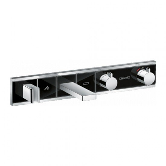 Термостат hansgrohe RainSelect для ванны с 2 потребителя, ми 15359600, черный/хром Термостат hansgrohe RainSelect для ванны с 2 потребителя, ми 15359600, черный/хром
