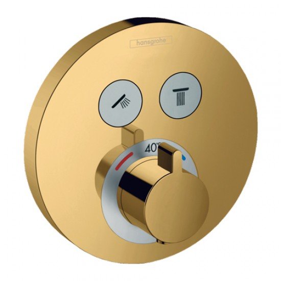 Термостат Hansgrohe ShowerSelect S, для 2 потребителей; , СМ 15743990, полированное золото