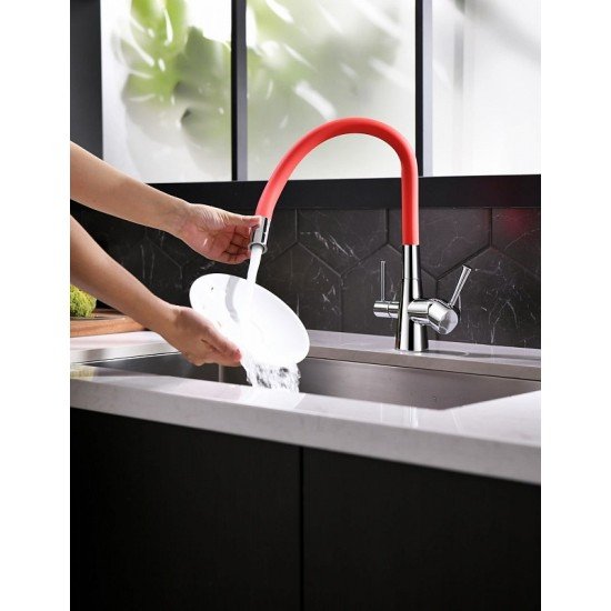 Смеситель для кухни с подключением к фильтру с питьевой водой Lemark Comfort LM3075C-Red