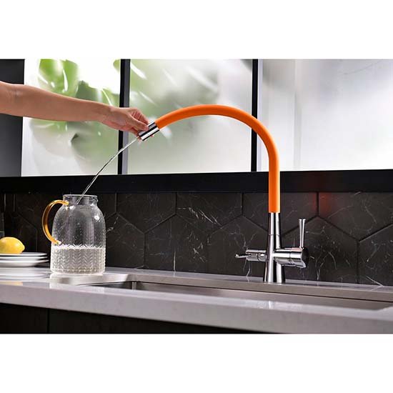 Смеситель для кухни с подключением к фильтру с питьевой водой Lemark Comfort LM3075C-Orange