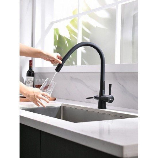 Смеситель для кухни с подключением к фильтру с питьевой водой Lemark Comfort LM3075BL