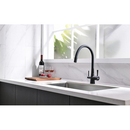 Смеситель для кухни с подключением к фильтру с питьевой водой Lemark Comfort LM3075BL