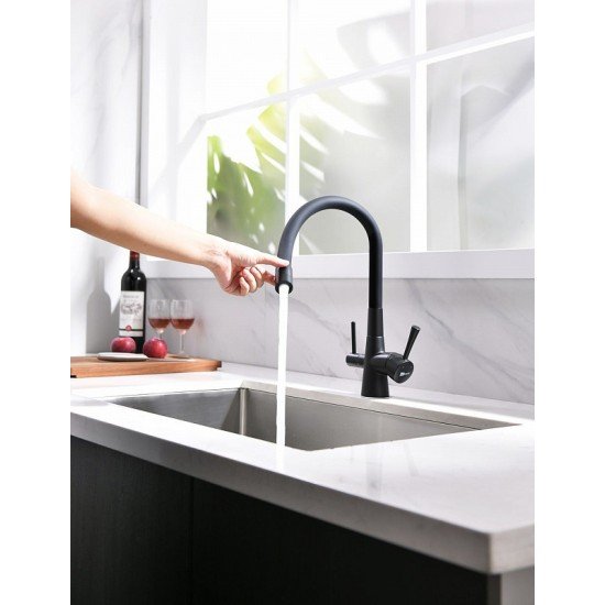 Смеситель для кухни с подключением к фильтру с питьевой водой Lemark Comfort LM3075BL