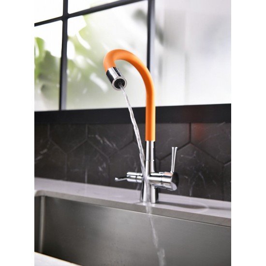 Смеситель для кухни с подключением к фильтру с питьевой водой Lemark Comfort LM3075C-Orange