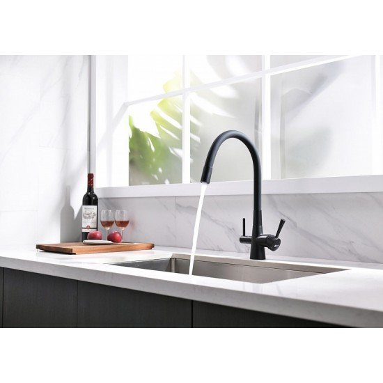 Смеситель для кухни с подключением к фильтру с питьевой водой Lemark Comfort LM3075BL