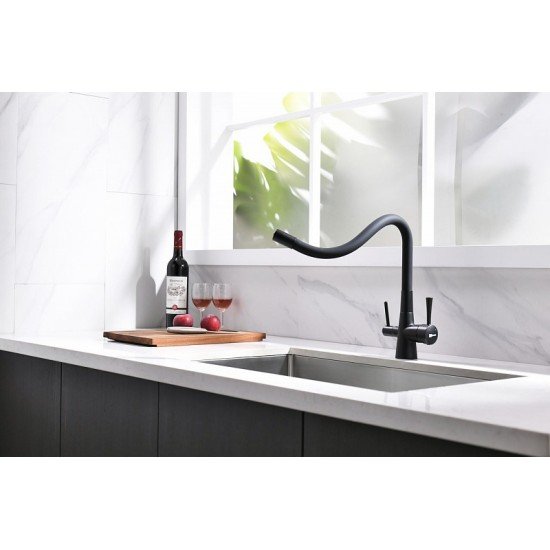 Смеситель для кухни с подключением к фильтру с питьевой водой Lemark Comfort LM3075BL