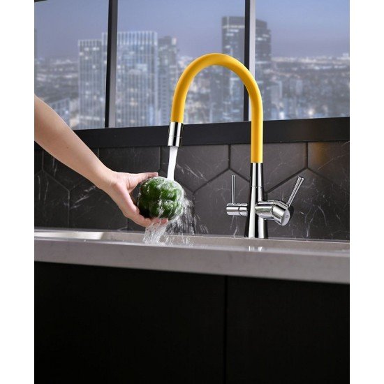 Смеситель для кухни с подключением к фильтру с питьевой водой Lemark Comfort LM3075C-Yellow
