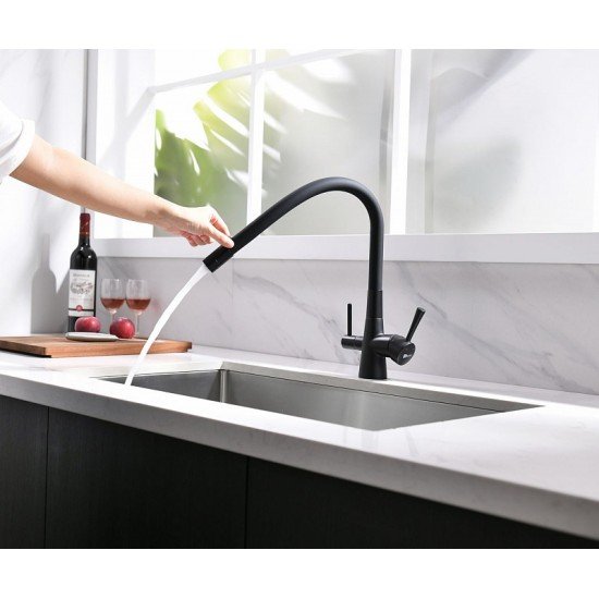 Смеситель для кухни с подключением к фильтру с питьевой водой Lemark Comfort LM3075BL