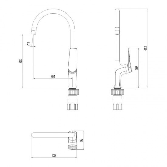 Смеситель для кухни LM3705BLR Bronx Lemark