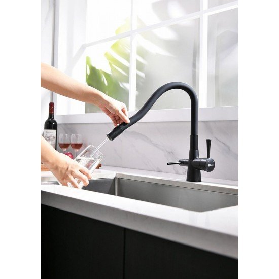 Смеситель для кухни с подключением к фильтру с питьевой водой Lemark Comfort LM3075BL