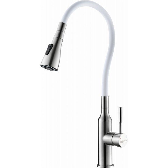 Смеситель для кухни с поворотным изливом Lemark EXPERT LM5082S-White