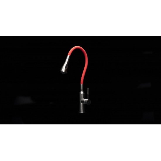 Смеситель для кухни с поворотным изливом Lemark LM5082S-Red 