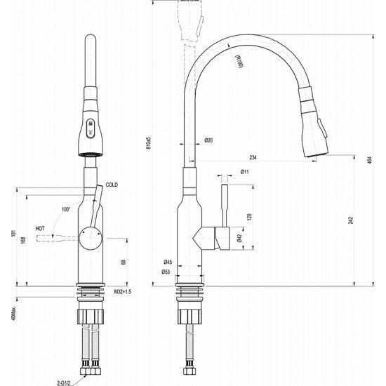 Смеситель для кухни с поворотным изливом Lemark EXPERT LM5082S-White