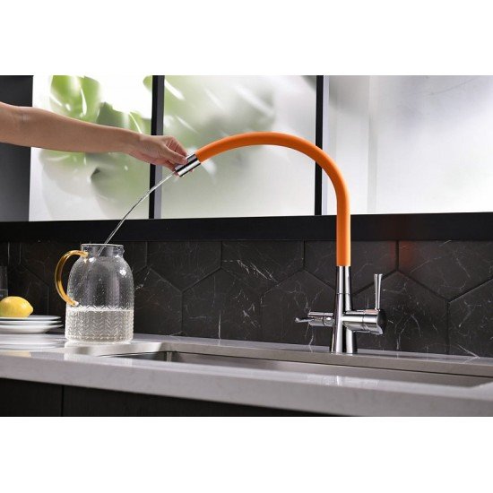 Смеситель для кухни с подключением к фильтру с питьевой водой Lemark Comfort LM3075C-Orange