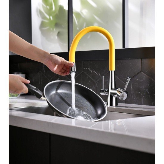 Смеситель для кухни с подключением к фильтру с питьевой водой Lemark Comfort LM3075C-Yellow