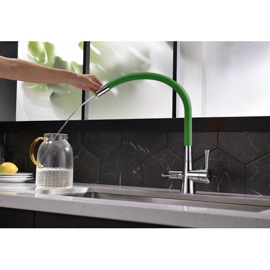 Смеситель для кухни с подключением к фильтру с питьевой водой Lemark Comfort LM3075C-Green