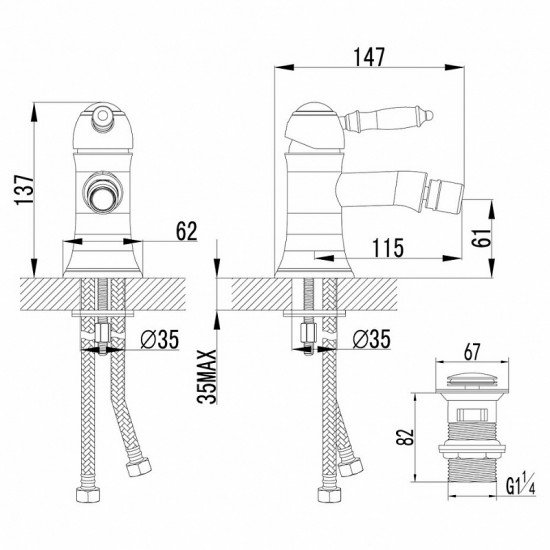 Смеситель на биде LM4808C Villa Lemark