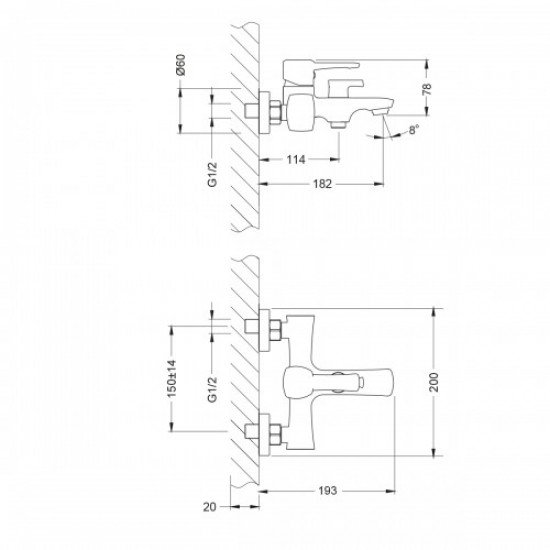 Смеситель для ванны Lemark Evitta LM0514C