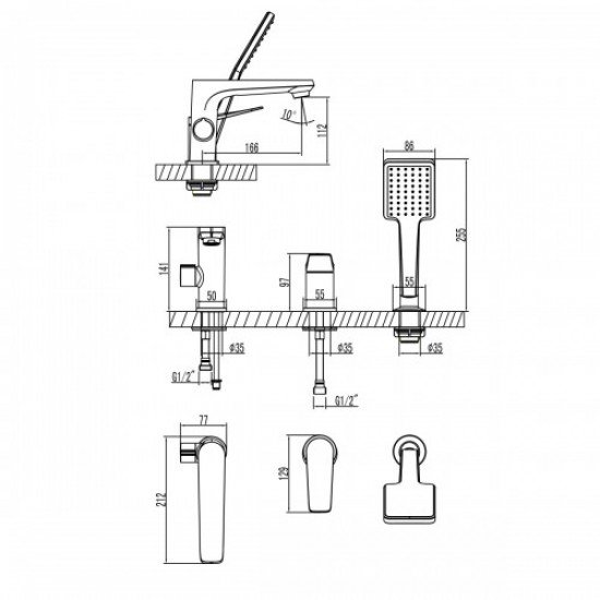 Смеситель для ванны Bronx LM3745BL Lemark 