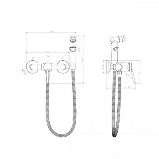 Смеситель с гигиеническим душем Lemark Minima LM3818C