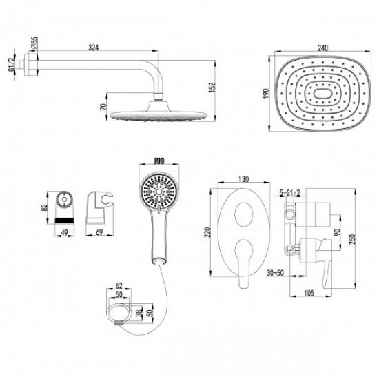 Смеситель для душа встраиваемый LM3229C LEMARK