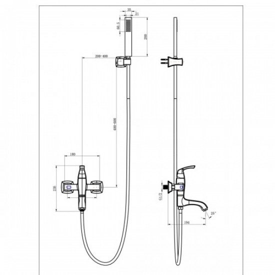 Смеситель для ванны Nubira LM6214ORB LEMARK