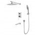 MELANGE Смеситель для ванны и душа встраиваемый с дополнительной 1-функциональной лейкой, хром/белый