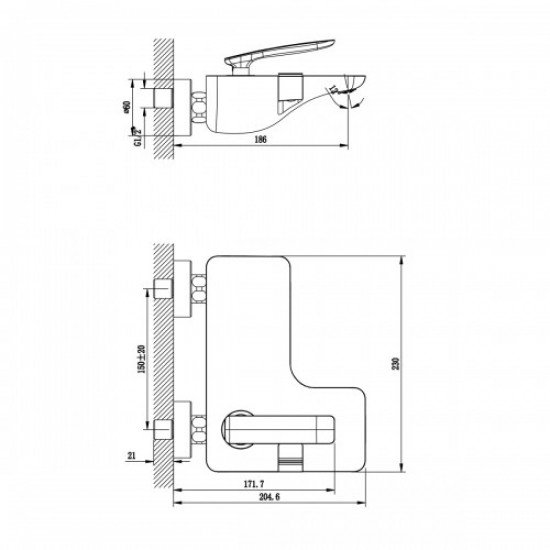Смеситель для ванны Bellario LM6802C LEMARK