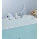 ALLEGRO Смеситель для ванны встраиваемый, на 3 отверстия, с аксессуарами, хром/белый