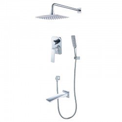 ALLEGRO Смеситель для ванны и душа встраиваемый с дополнительной 1-функциональной лейкой, хром/бел
