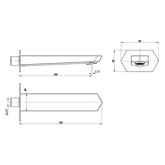 Излив для ванны Lemark LM3981C встраиваемый